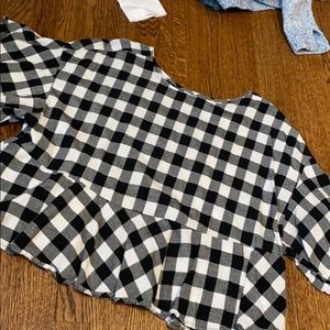 Black and White Checkered babydoll top